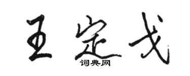 駱恆光王定戈行書個性簽名怎么寫