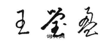 駱恆光王瑩盈草書個性簽名怎么寫