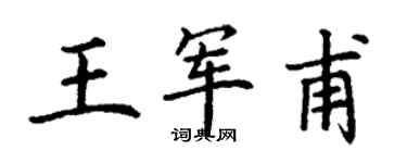 丁謙王軍甫楷書個性簽名怎么寫