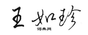 駱恆光王如珍行書個性簽名怎么寫