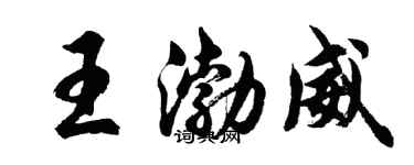 胡問遂王渤威行書個性簽名怎么寫