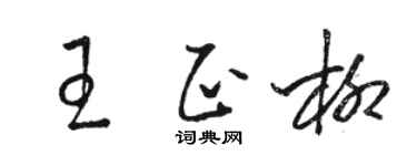 駱恆光王正柳草書個性簽名怎么寫