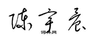 梁錦英陳宇晨草書個性簽名怎么寫