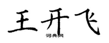 丁謙王開飛楷書個性簽名怎么寫