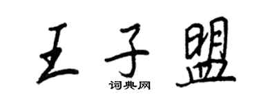 王正良王子盟行書個性簽名怎么寫