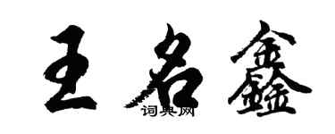 胡問遂王名鑫行書個性簽名怎么寫