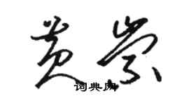 駱恆光黃崇草書個性簽名怎么寫