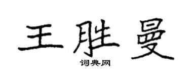 袁強王勝曼楷書個性簽名怎么寫