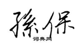 王正良孫保行書個性簽名怎么寫