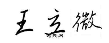 王正良王立微行書個性簽名怎么寫