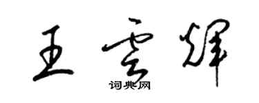 梁錦英王雲輝草書個性簽名怎么寫