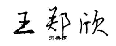 曾慶福王鄭欣行書個性簽名怎么寫