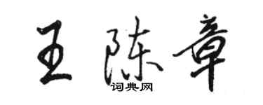 駱恆光王陳章行書個性簽名怎么寫