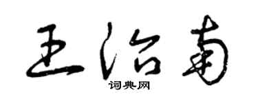 曾慶福王治南草書個性簽名怎么寫