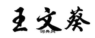 胡問遂王文葵行書個性簽名怎么寫