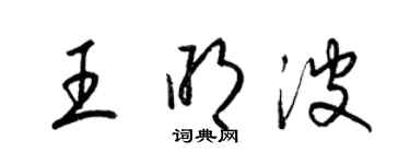 梁錦英王明波草書個性簽名怎么寫