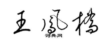 梁錦英王鳳橋草書個性簽名怎么寫