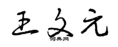 曾慶福王文元草書個性簽名怎么寫