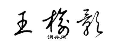 梁錦英王榆影草書個性簽名怎么寫
