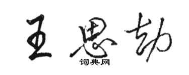 駱恆光王思劫行書個性簽名怎么寫