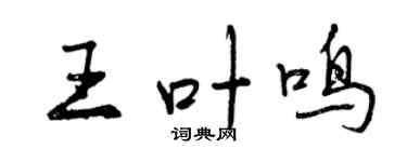曾慶福王葉鳴行書個性簽名怎么寫