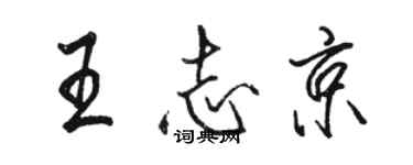 駱恆光王志京行書個性簽名怎么寫