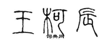 陳聲遠王柯辰篆書個性簽名怎么寫