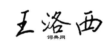 王正良王洛西行書個性簽名怎么寫