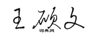 駱恆光王碩文草書個性簽名怎么寫