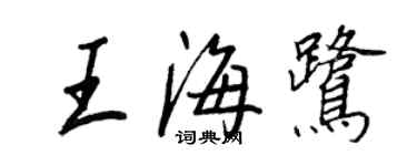 王正良王海鷺行書個性簽名怎么寫