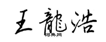 王正良王龍浩行書個性簽名怎么寫