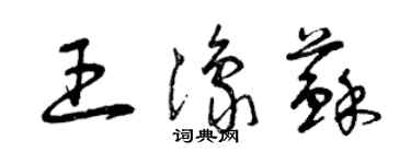 曾慶福王豫蘇草書個性簽名怎么寫