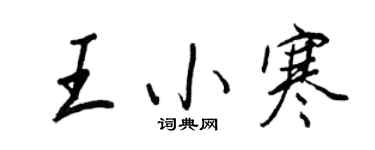 王正良王小寒行書個性簽名怎么寫