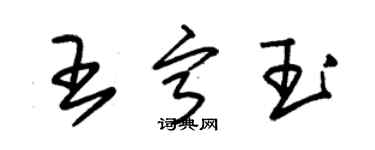 朱錫榮王寧玉草書個性簽名怎么寫