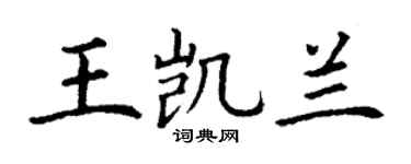丁謙王凱蘭楷書個性簽名怎么寫