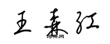 梁錦英王森紅草書個性簽名怎么寫