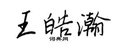王正良王皓瀚行書個性簽名怎么寫