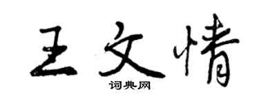曾慶福王文情行書個性簽名怎么寫