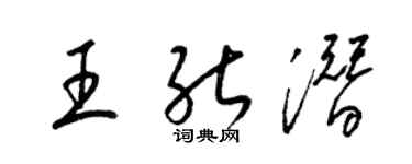 梁錦英王能潛草書個性簽名怎么寫