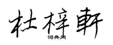王正良杜梓軒行書個性簽名怎么寫