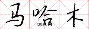 馬哈木怎么寫好看