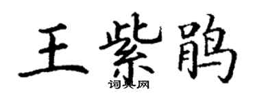 丁謙王紫鵑楷書個性簽名怎么寫