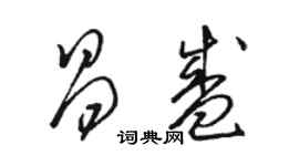 駱恆光昌盛草書個性簽名怎么寫