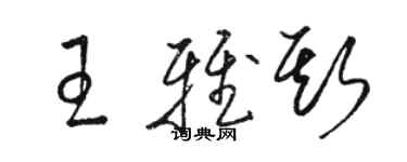 駱恆光王雅斯草書個性簽名怎么寫