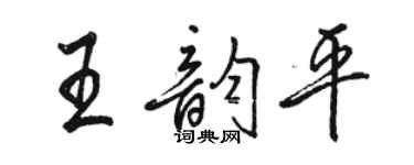 駱恆光王韻平行書個性簽名怎么寫