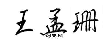 王正良王孟珊行書個性簽名怎么寫