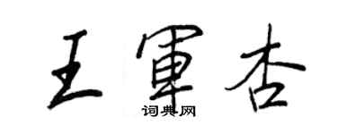 王正良王軍杏行書個性簽名怎么寫