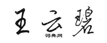 駱恆光王雲碧行書個性簽名怎么寫