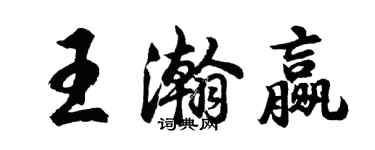 胡問遂王瀚贏行書個性簽名怎么寫