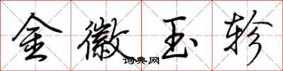 荊霄鵬金徽玉軫行書怎么寫